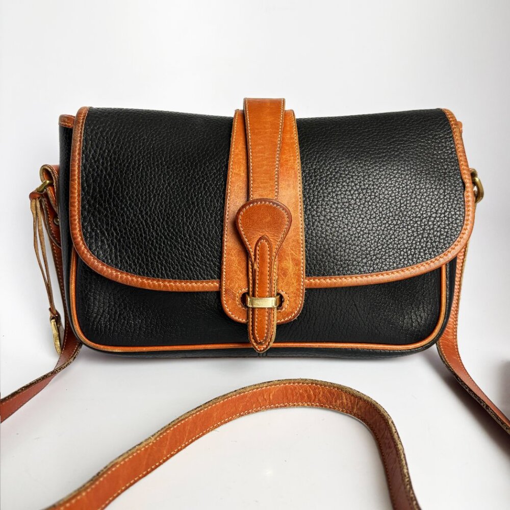90s Dooney & Bourke All Weather Leather Large Equestrian Shoulder Bag St… - Picture 2 of 11